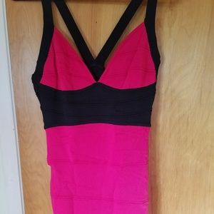 Bebe bodycon bandage dress hot pink